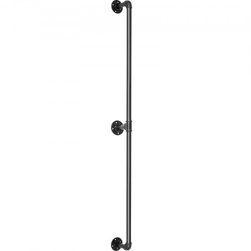 Pasamanos de Escalera de Tubo, Pasamanos de Escalera de 213.4 cm, Pasamanos de Tubo de Acero Carbono con Capacidad de Carga de 199.6 kg, Pasamanos de Tubo Industrial con Soporte de Montaje en Pare...