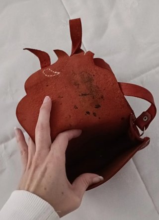 Bolso bandolera de cuero rojo