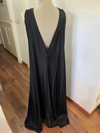 Elegante camisón / bata largo negro