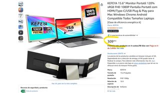Monitor Portátil KEFEYA S6 15.6 Triple FHD