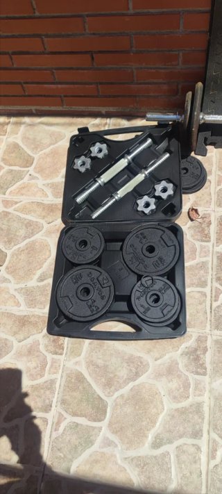 Juego de pesas y mancuernas