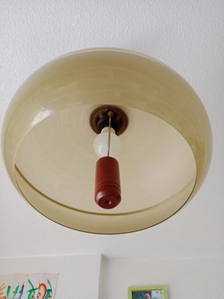 Lámpara Techo Vintage Cristal y Madera