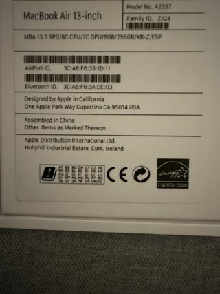 MacBook Air M1 2020 Gris Espacial 256GB