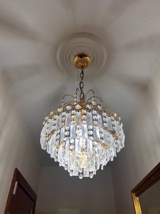 Lámpara de techo antigua de cristal