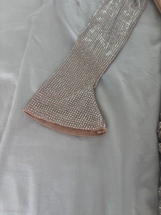 Vestido fiesta corto plateado Babyboo Talla S