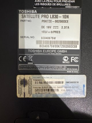 Portátil Toshiba Satellite Pro