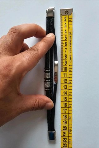 Pulsera Piel y Acero Hombre