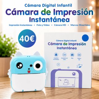 Cámara Infantil Impresión Instantánea Azul
