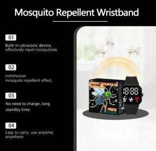 Pulsera Electrónica Anti-Mosquitos Negra