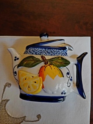 Porta tovaglioli ceramica decorato frutta