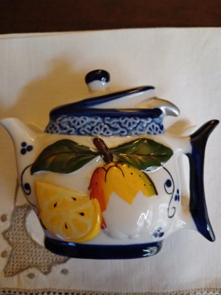 Porta tovaglioli ceramica decorato frutta