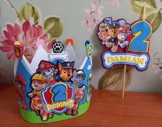 Corona y vela Patrulla Canina