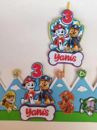Corona y vela Patrulla Canina