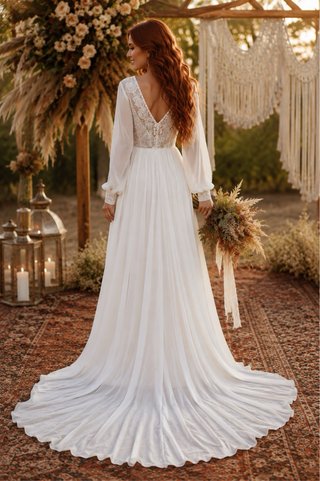 Vestido de Novia Boho Chic Manga Larga