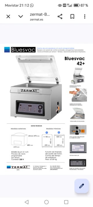 Envasadora Profesional ZERMAT BLUESVAC 42+