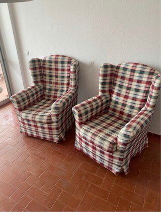 2 Sillones de Tela a Cuadros