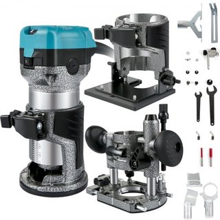 Herramienta Router, Router de Madera de 710W, Router para Carpintería con 3 Colet de Router, Herramienta Router de Madera con Base Fija, de Inmersión y de Inclinación, Router de Madera con Carcasa...