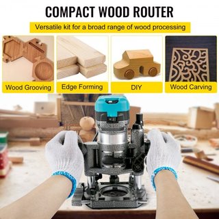 Herramienta Router, Router de Madera de 710W, Router para Carpintería con 3 Colet de Router, Herramienta Router de Madera con Base Fija, de Inmersión y de Inclinación, Router de Madera con Carcasa...