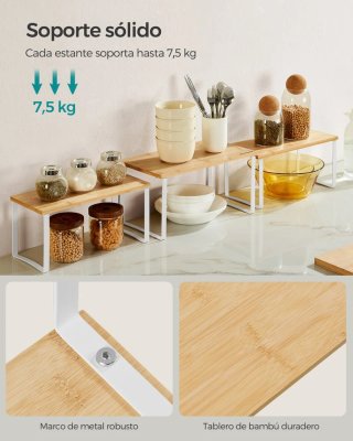 Estante Especiero 3 Piezas SONGMICS KCS014YL02