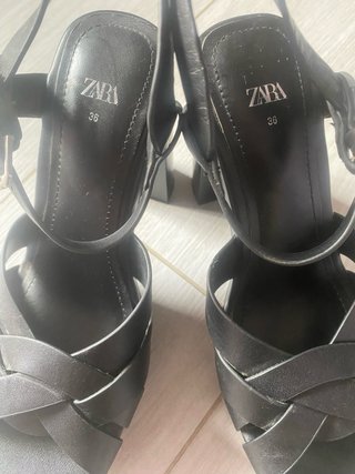 Sandalias Zara Plataforma Talla 36 Negras