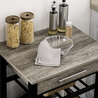 Carrito De Cocina Portacomidas Con 3 Cajones Y Estante, Mueble Multiusos De Madera De Partículas, 60X50X84.5Cm, Roble