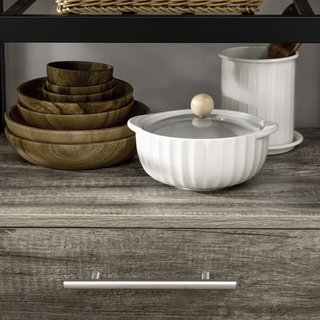 Carrito De Cocina Portacomidas Con 3 Cajones Y Estante, Mueble Multiusos De Madera De Partículas, 60X50X84.5Cm, Roble