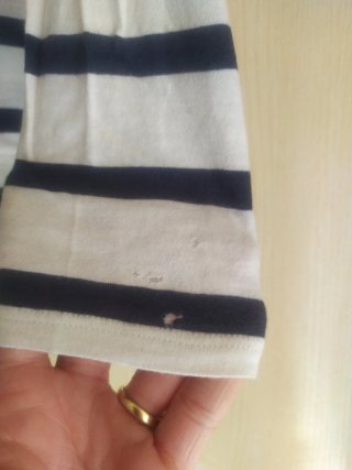 Jersey rayas azul y blanco con lazo