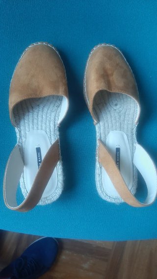 Alpargatas Zara marrones/naranja