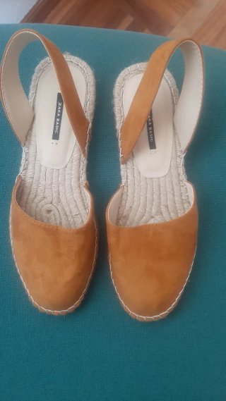 Alpargatas Zara marrones/naranja