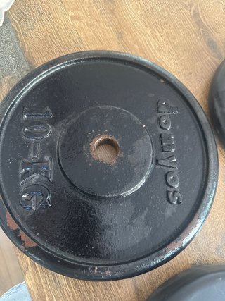 Discos de peso 5kg (x5) Disco de peso 10kg (x1)