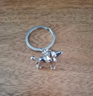 Llavero Perro Poodle Plateado