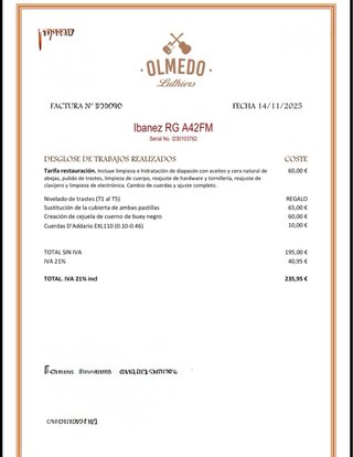 Ibanez RGA42FM-BLF – Ajustada por luthier + mejo