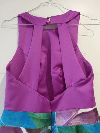 Vestido fiesta espalda abierta estampado