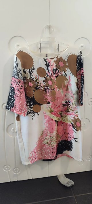 Vestido Camisola Coral Manga Francesa