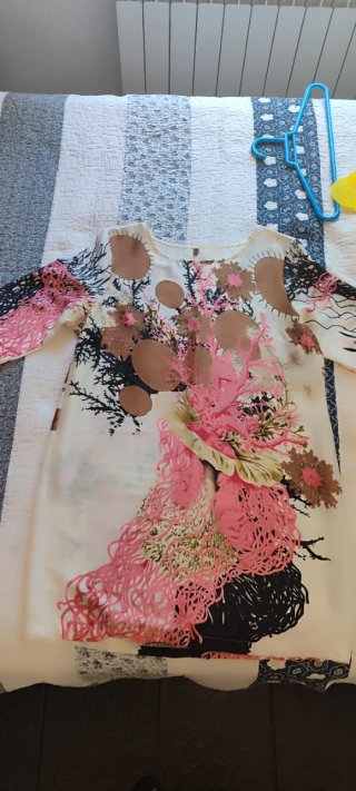 Vestido Camisola Coral Manga Francesa
