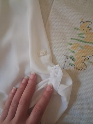 Blusa gasa blanca manga larga