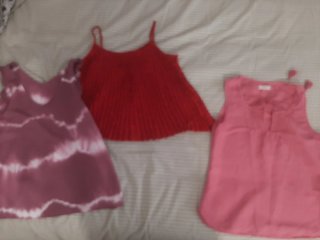 Lote 3 tops S/M (rosa, rojo)