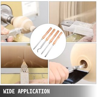 Herramientas de Torneado de Madera para Torno Set de 4 Piezas, Herramientas de Torno de Carburo con Cortadores en Forma de Diamante, Redondos, Cuadrados, Cinceles de Torno con Mangos de Agarre Cóm...