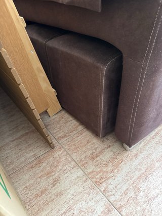 Sofá Chaise Longue Marrón Tela