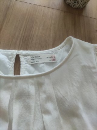 Vestido blanco bordado niña ZARA  7-8 años