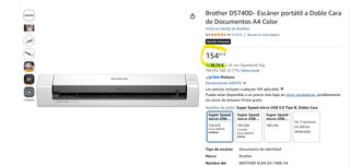 Escáner Portátil Brother DS-740D Duplex USB 3.0