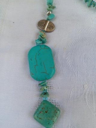 Collana lunga etnica turchese 80cm
