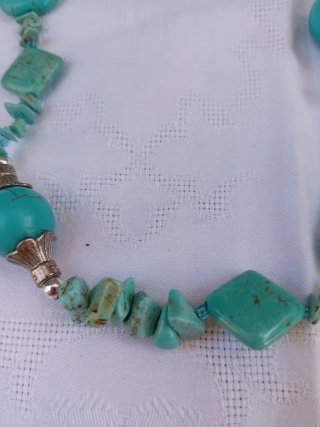 Collana lunga etnica turchese 80cm