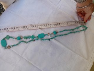 Collana lunga etnica turchese 80cm