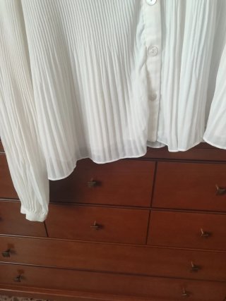 Camisa Zara Blanca Plisada