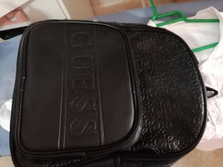 Mochila Guess Negra con Logo Repetido