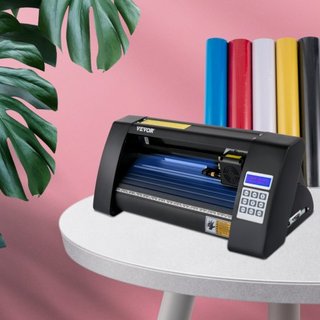 Cortadora de Vinilo, Plotter de Vinilo de 375 mm, Cortadora Plotter con Pantalla LED, Semi-Automática con Ojo Óptico Integrado para Guía Precisa, Compatible con el Software SignMaster para Diseño ...