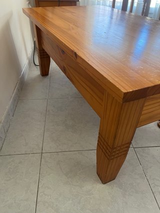 Mesa de centro madera maciza con cajones