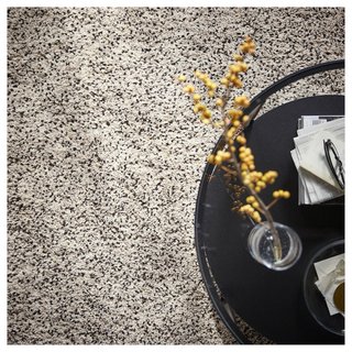Alfombra IKEA VINDUM Pelo Largo Negra y Blanca