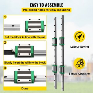 Riel Guía Lineal 2Pcs HGR20-1500mm Riel Deslizante Lineal con 1Pcs RM1605-1500mm Tornillo de Bolas con Kit BF12/BK12 Riel Guía Lineal Cuadrado Para Routers CNC DIY Torretas Fresadoras